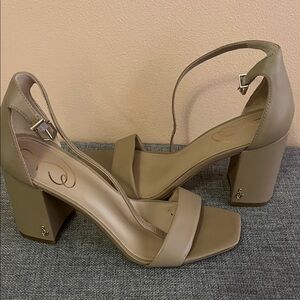 Sam Edelman Neutral Block Heel Ankle-Strap Sandals - Women's Beige